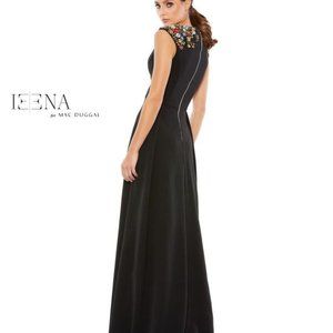 BEADED CAP SLEEVE V NECK A LINE GOWN #26540